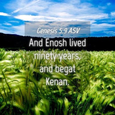 Picture 04 - Genesis 5:9 ASV - And Enosh lived ninety years, and begat - Bible Verse Picture