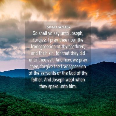Picture 04 - Genesis 50:17 ASV - So shall ye say unto Joseph, Forgive, I pray thee - Bible Verse Picture