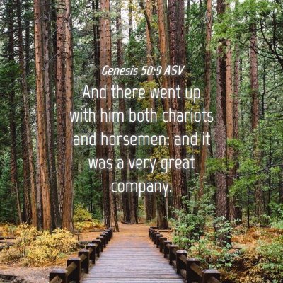 Picture 04 - Genesis 50:9 ASV - And there went up with him both chariots and - Bible Verse Picture