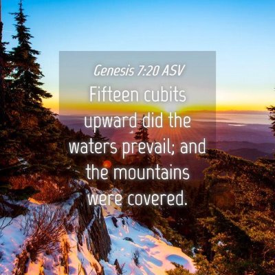 Picture 04 - Genesis 7:20 ASV - Fifteen cubits upward did the waters prevail; and - Bible Verse Picture