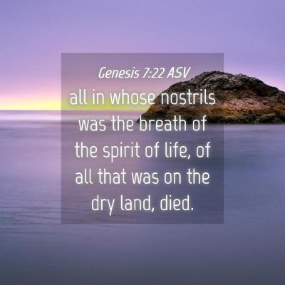 Picture 04 - Genesis 7:22 ASV - all in whose nostrils was the breath of the - Bible Verse Picture