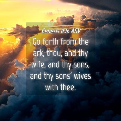 Picture 04 - Genesis 8:16 ASV - Go forth from the ark, thou, and thy wife, and - Bible Verse Picture