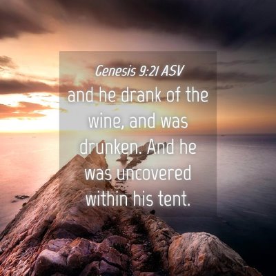 Picture 04 - Genesis 9:21 ASV - and he drank of the wine, and was drunken. And he - Bible Verse Picture
