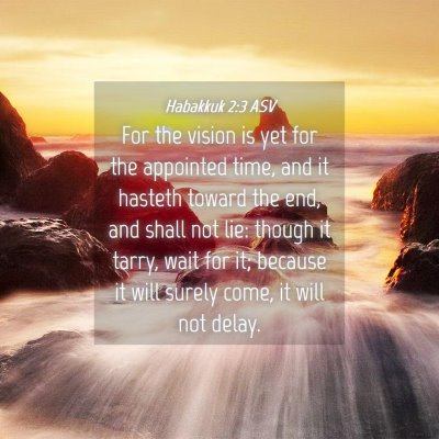 Picture 04 - Habakkuk 2:3 ASV - For the vision is yet for the appointed time, and - Bible Verse Picture