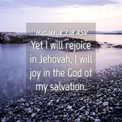 Picture 04 - Habakkuk 3:18 ASV - Yet I will rejoice in Jehovah, I will joy in the - Bible Verse Picture