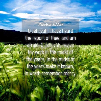 Picture 04 - Habakkuk 3:2 ASV - O Jehovah, I have heard the report of thee, and - Bible Verse Picture