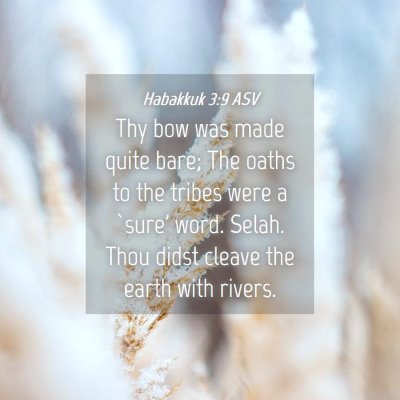 Picture 04 - Habakkuk 3:9 ASV - Thy bow was made quite bare; The oaths to the - Bible Verse Picture