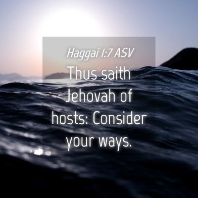 Picture 04 - Haggai 1:7 ASV - Thus saith Jehovah of hosts: Consider your - Bible Verse Picture