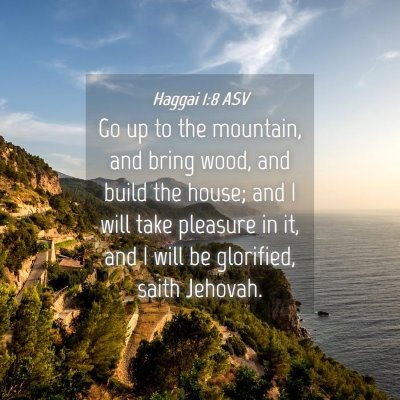 Picture 04 - Haggai 1:8 ASV - Go up to the mountain, and bring wood, and build - Bible Verse Picture