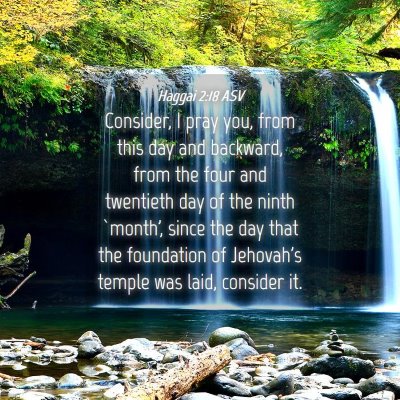 Picture 04 - Haggai 2:18 ASV - Consider, I pray you, from this day and backward, - Bible Verse Picture