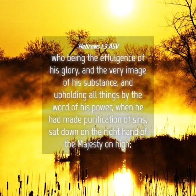 Picture 04 - Hebrews 1:3 ASV - who being the effulgence of his glory, and the - Bible Verse Picture