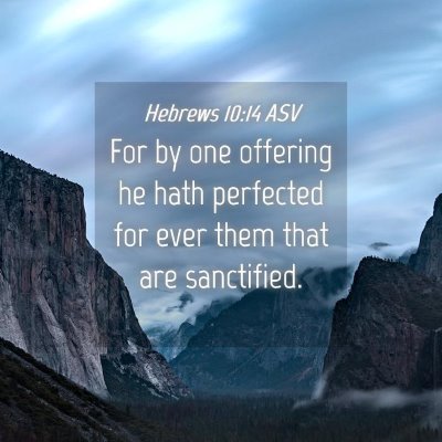 Picture 04 - Hebrews 10:14 ASV - For by one offering he hath perfected for ever - Bible Verse Picture
