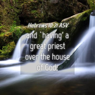Picture 04 - Hebrews 10:21 ASV - and `having' a great priest over the house of - Bible Verse Picture