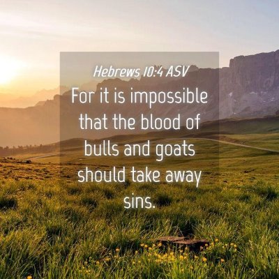 Picture 04 - Hebrews 10:4 ASV - For it is impossible that the blood of bulls and - Bible Verse Picture