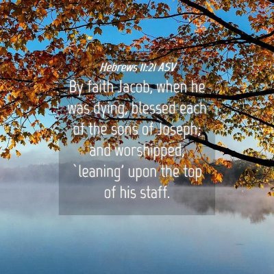 Picture 04 - Hebrews 11:21 ASV - By faith Jacob, when he was dying, blessed each - Bible Verse Picture