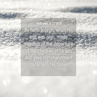 Picture 04 - Hebrews 11:22 ASV - By faith Joseph, when his end was nigh, made - Bible Verse Picture