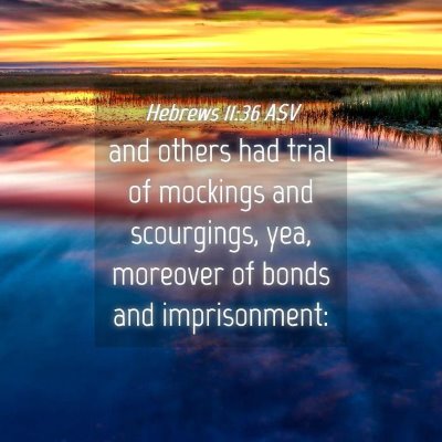 Picture 04 - Hebrews 11:36 ASV - and others had trial of mockings and scourgings, - Bible Verse Picture