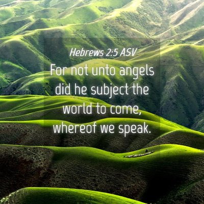 Picture 04 - Hebrews 2:5 ASV - For not unto angels did he subject the world to - Bible Verse Picture