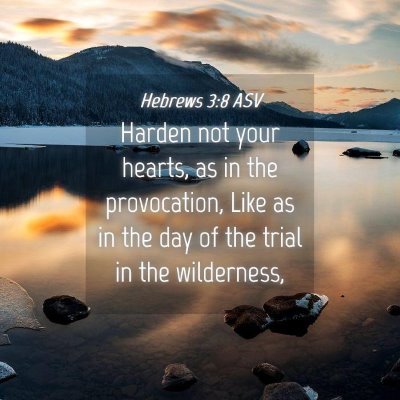Picture 04 - Hebrews 3:8 ASV - Harden not your hearts, as in the provocation, - Bible Verse Picture
