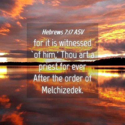 Picture 04 - Hebrews 7:17 ASV - for it is witnessed `of him,' Thou art a priest - Bible Verse Picture