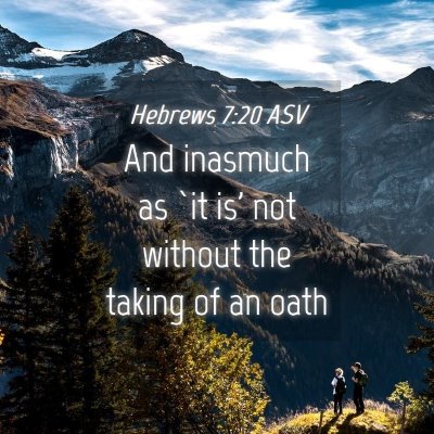 Picture 04 - Hebrews 7:20 ASV - And inasmuch as `it is' not without the taking of - Bible Verse Picture