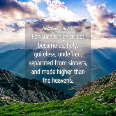 Picture 04 - Hebrews 7:26 ASV - For such a high priest became us, holy, - Bible Verse Picture