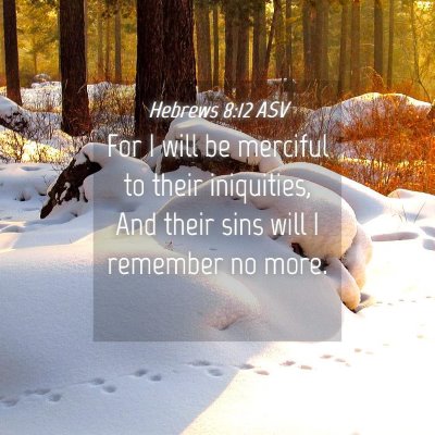 Picture 04 - Hebrews 8:12 ASV - For I will be merciful to their iniquities, And - Bible Verse Picture