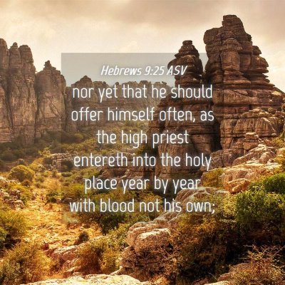 Picture 04 - Hebrews 9:25 ASV - nor yet that he should offer himself often, as - Bible Verse Picture
