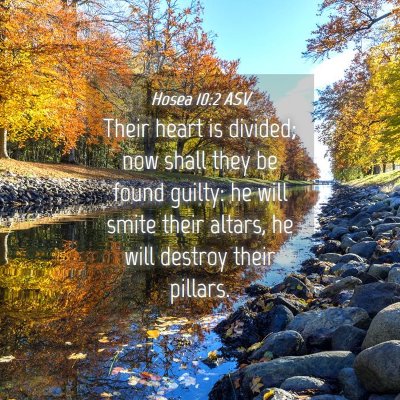 Picture 04 - Hosea 10:2 ASV - Their heart is divided; now shall they be found - Bible Verse Picture