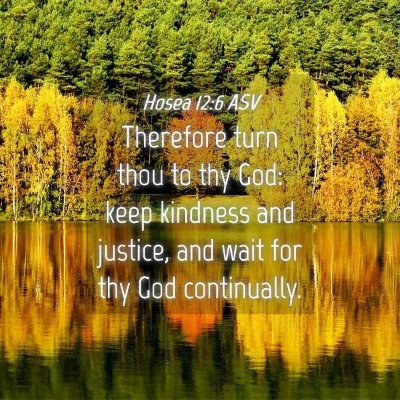 Picture 04 - Hosea 12:6 ASV - Therefore turn thou to thy God: keep kindness and - Bible Verse Picture
