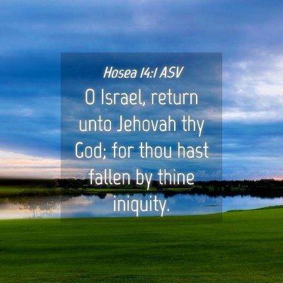 Picture 04 - Hosea 14:1 ASV - O Israel, return unto Jehovah thy God; for thou - Bible Verse Picture