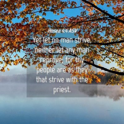 Picture 04 - Hosea 4:4 ASV - Yet let no man strive, neither let any man - Bible Verse Picture