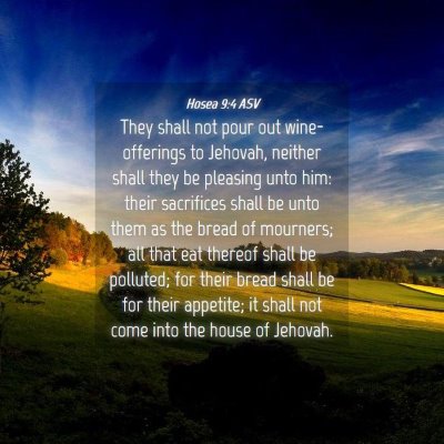 Picture 04 - Hosea 9:4 ASV - They shall not pour out wine-offerings to - Bible Verse Picture