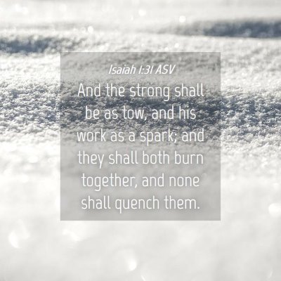 Picture 04 - Isaiah 1:31 ASV - And the strong shall be as tow, and his work as a - Bible Verse Picture