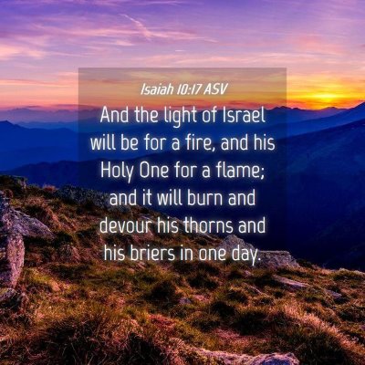 Picture 04 - Isaiah 10:17 ASV - And the light of Israel will be for a fire, and - Bible Verse Picture