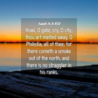 Picture 04 - Isaiah 14:31 ASV - Howl, O gate; cry, O city; thou art melted away, - Bible Verse Picture