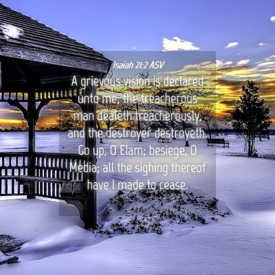 Picture 04 - Isaiah 21:2 ASV - A grievous vision is declared unto me; the - Bible Verse Picture