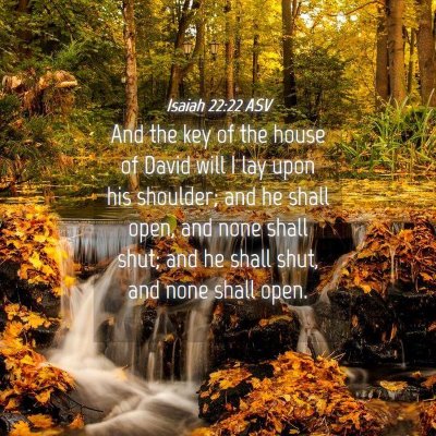 Picture 04 - Isaiah 22:22 ASV - And the key of the house of David will I lay upon - Bible Verse Picture