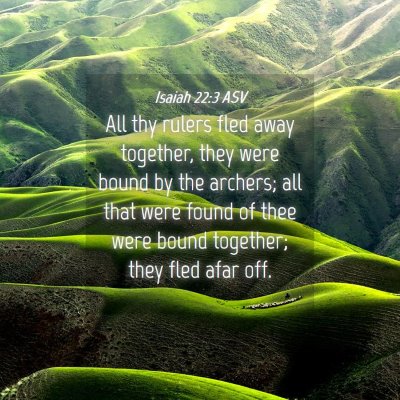 Picture 04 - Isaiah 22:3 ASV - All thy rulers fled away together, they were - Bible Verse Picture