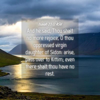 Picture 04 - Isaiah 23:12 ASV - And he said, Thou shalt no more rejoice, O thou - Bible Verse Picture