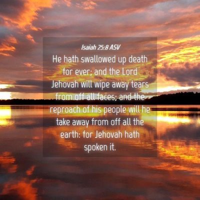 Picture 04 - Isaiah 25:8 ASV - He hath swallowed up death for ever; and the Lord - Bible Verse Picture