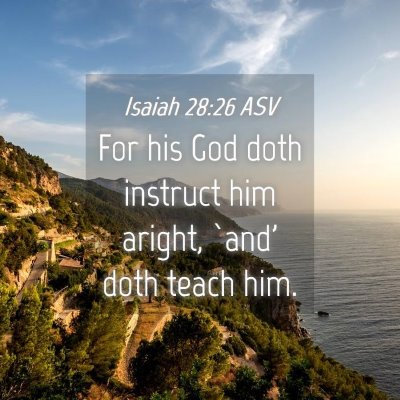Picture 04 - Isaiah 28:26 ASV - For his God doth instruct him aright, `and' doth - Bible Verse Picture