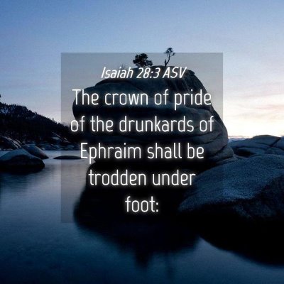 Picture 04 - Isaiah 28:3 ASV - The crown of pride of the drunkards of Ephraim - Bible Verse Picture