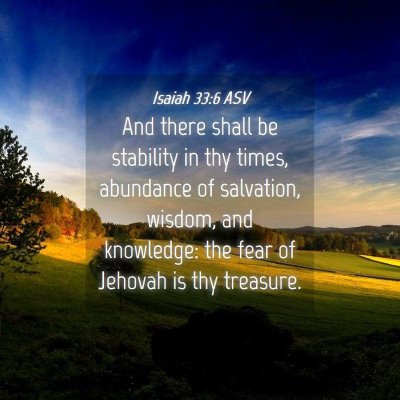 Picture 04 - Isaiah 33:6 ASV - And there shall be stability in thy times, - Bible Verse Picture