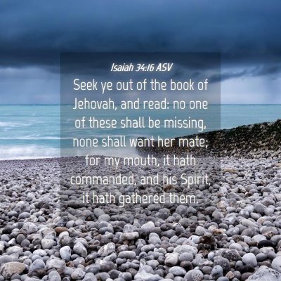 Picture 04 - Isaiah 34:16 ASV - Seek ye out of the book of Jehovah, and read: no - Bible Verse Picture