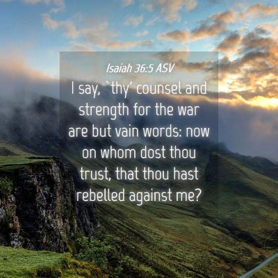 Picture 04 - Isaiah 36:5 ASV - I say, `thy' counsel and strength for the war are - Bible Verse Picture
