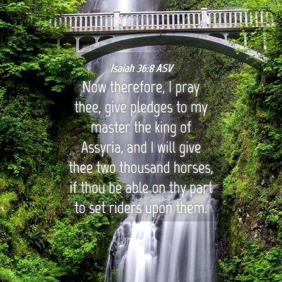 Picture 04 - Isaiah 36:8 ASV - Now therefore, I pray thee, give pledges to my - Bible Verse Picture