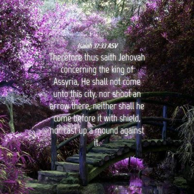 Picture 04 - Isaiah 37:33 ASV - Therefore thus saith Jehovah concerning the king - Bible Verse Picture
