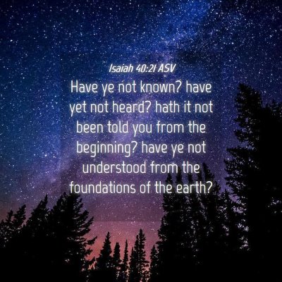 Picture 04 - Isaiah 40:21 ASV - Have ye not known? have yet not heard? hath it - Bible Verse Picture