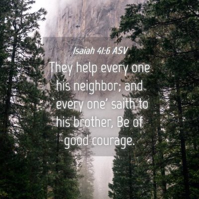 Picture 04 - Isaiah 41:6 ASV - They help every one his neighbor; and `every one' - Bible Verse Picture